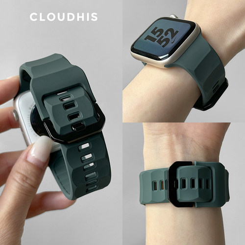 CLOUDHIS适用iwatch硅胶表带