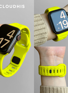 CLOUDHIS适用iwatch ultra2手表表带运动硅胶applewatch8 7se6/5高级新款创意夏天男生苹果9代女41/44/45mm