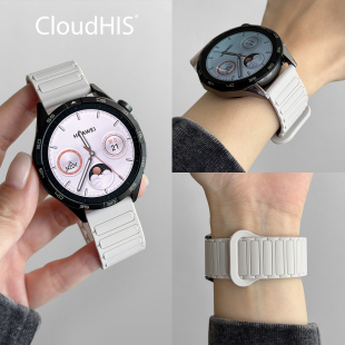 3女款 硅胶磁吸扣适用华为GT5手表表带gt4表watch pro运动GT2高级感gt腕带男女gt6 CloudHIS秋冬新款 张倩仪同款