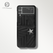 zfold5高级感W22 网红4 3新款 KASO原创皮革Ultra星星适用三星zflip5手机壳galaxy保护套折叠限量版 w23女款