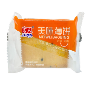 吉人美味薄片原味香葱牛肉水果味薄饼散装早餐饼干休闲小包装批发