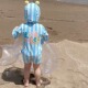 夏季 男女宝宝海边游泳速干衣潮 条纹连体泳装 儿童长袖 防晒泳衣ins