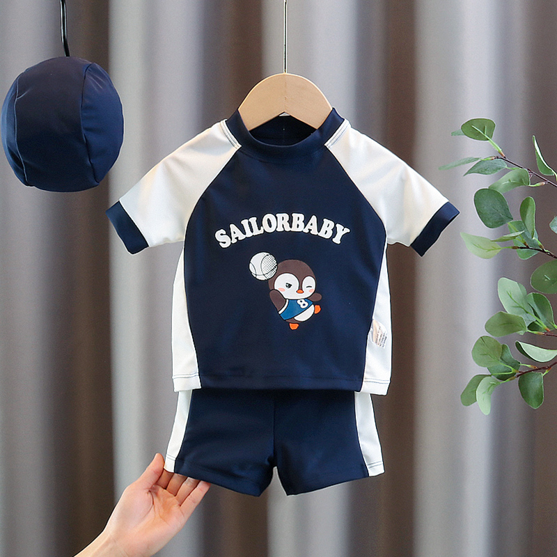 埃杰姆男童泳衣夏季两件套韩版