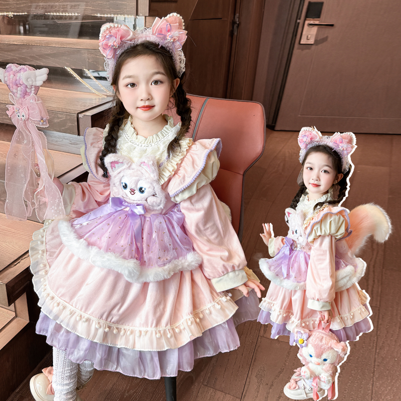 洛丽塔公主裙女童2025秋冬儿童玲娜贝儿女孩连衣裙生日万圣节服装