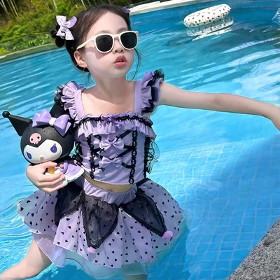 女童泳衣夏季新款儿童分体公主裙式女孩宝宝洋气度假风游泳衣泳装