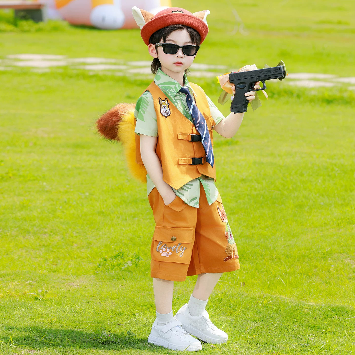 儿童疯狂动物城演出服装女童朱迪兔子警官衣服男童尼克狐狸套装夏