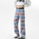 高级感休闲裤 YORKZOOM撞色条纹拼接阔腿裤 男女宽松休闲直筒长裤