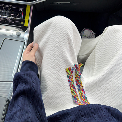 YORKZOOM彩色抽绳人字纹休闲裤