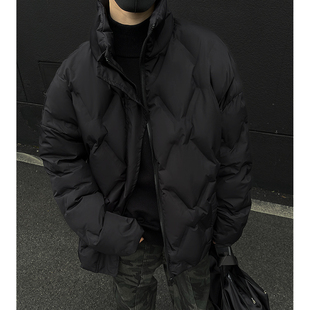 YORKZOOM美式 加厚保暖休闲宽松面包服外套 立领菱形格棉服男冬季