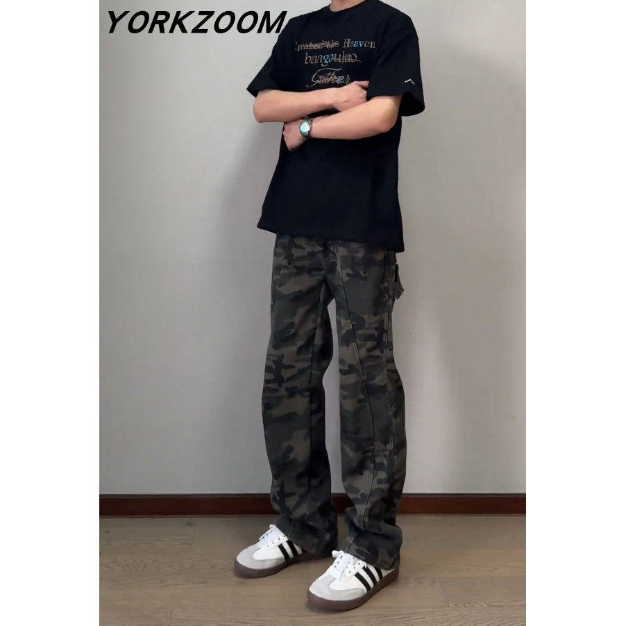 YORKZOOM迷彩工装裤宽松显瘦直筒阔腿裤多口袋休闲裤牛仔裤男宽松,男装,牛仔裤,淘宝优惠券,粉丝福利购,淘宝优惠卷