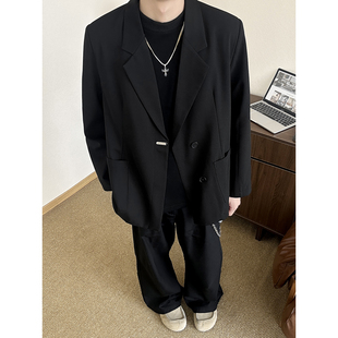 痞帅正肩西服外套上衣宽松廓形韩版 新款 黑色小众 Zoom秋季 York