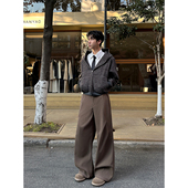 YORKZOOM春季 高级感显瘦 裤 新款 老钱风垂感阔腿男宽松直筒休闲西裤