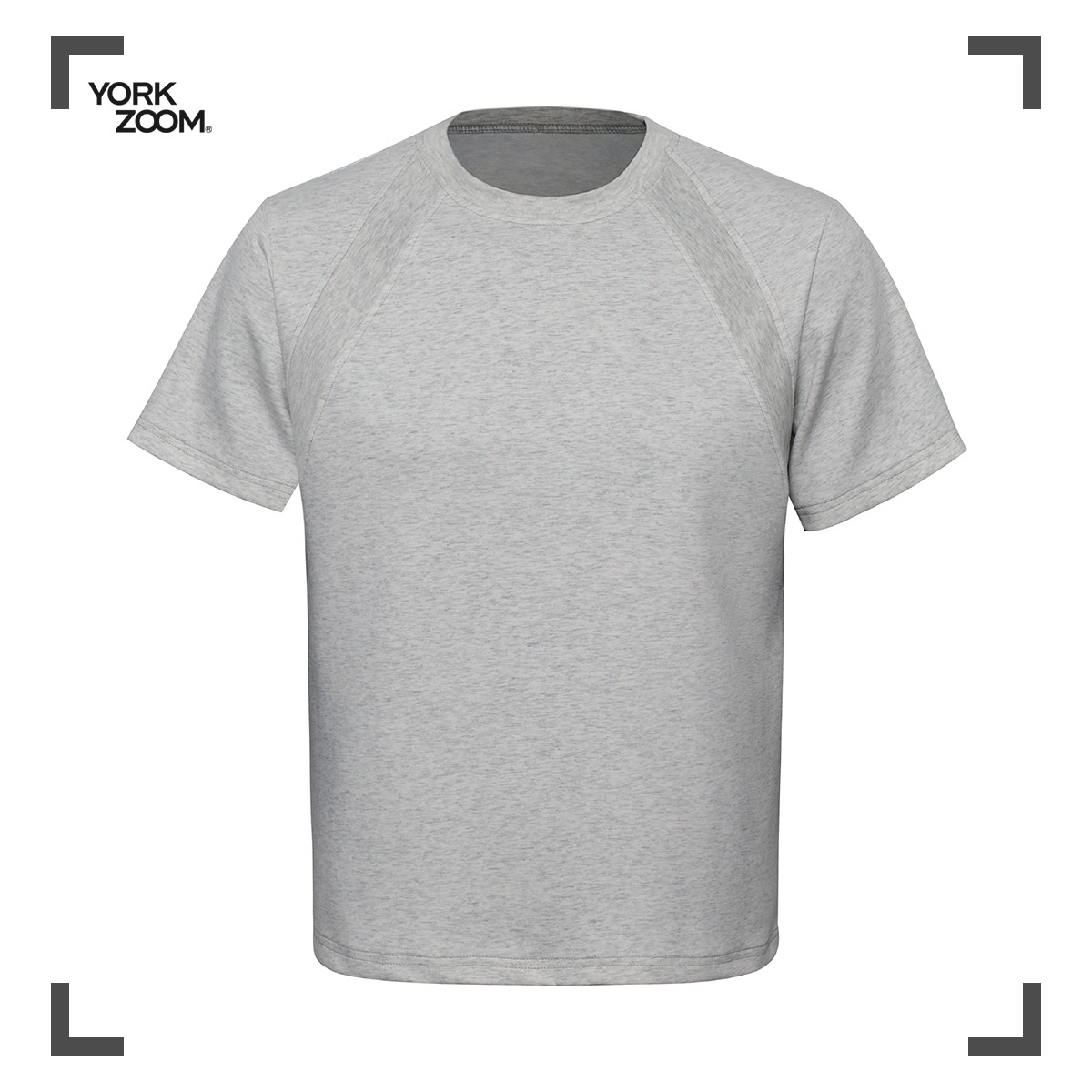 York Zoom新品空气层拼接短袖T恤抗皱硬挺短款boxy版型透气圆领