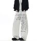 YORKZOOM秋冬新款 宽松 复古长裤 加绒加厚字母印花运动灰色卫裤 美式