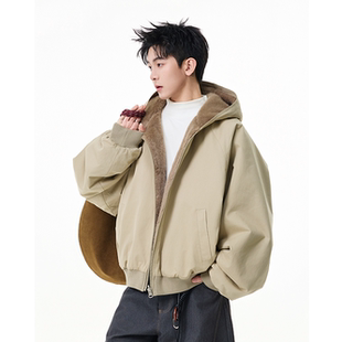 短款 翻领棉衣宽松百搭韩版 保暖双面穿棉服美式 YORKZOOM秋冬新款