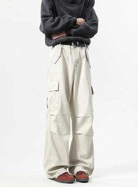 York Zoom春季新品美式洗褪做旧工装裤潮休闲裤长裤复古情侣宽松