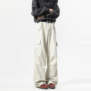 York Zoom春季新品美式洗褪做旧工装裤潮休闲裤长裤复古情侣宽松