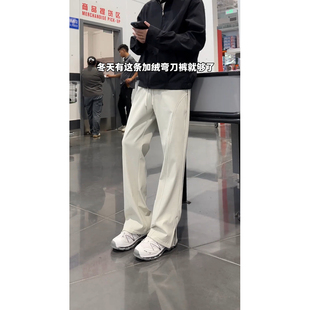 运动百搭工装 YORKZOOM秋冬加绒冲锋拉链弯刀裤 男美式 长裤 休闲裤