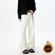 YORKZOOM加绒简约休闲风加绒阔腿裤 秋冬宽松显瘦百搭直筒长裤 垂感