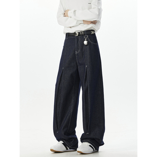 长裤 YORKZOOM秋冬新款 牛仔裤 褶皱原牛丹宁原色美式 男 阔腿经典