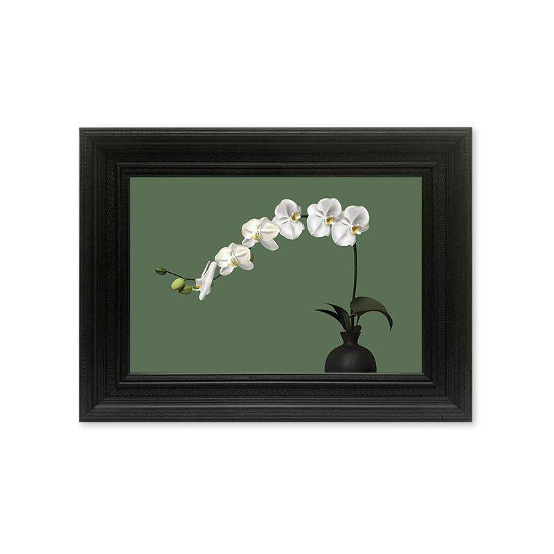 《蝴蝶兰》中古风客厅装饰画禅意花卉餐厅壁画轻法式复古卧室挂画