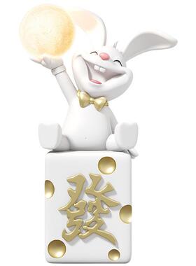 可爱开心兔蓝牙音响月球灯落地大摆件沙发边乔迁家居装饰品
