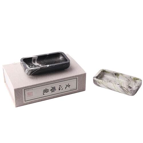 创意新中式现代简约售楼处样板间博古架黑白树脂小果盘托盘装饰品