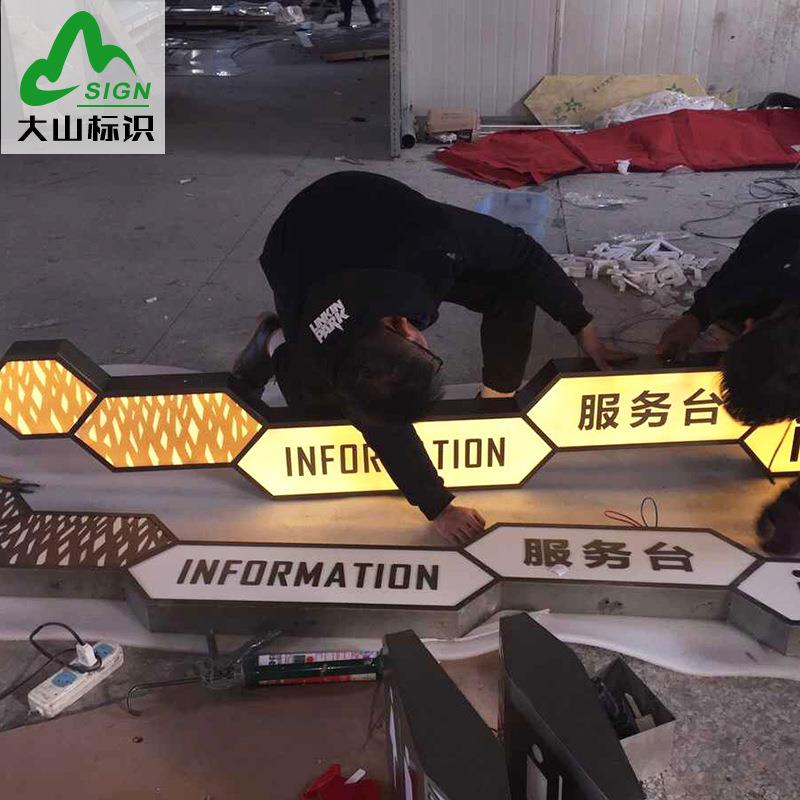 商场吊牌烤漆灯箱大厦楼层指示索引牌设计地下停车场吊牌灯箱