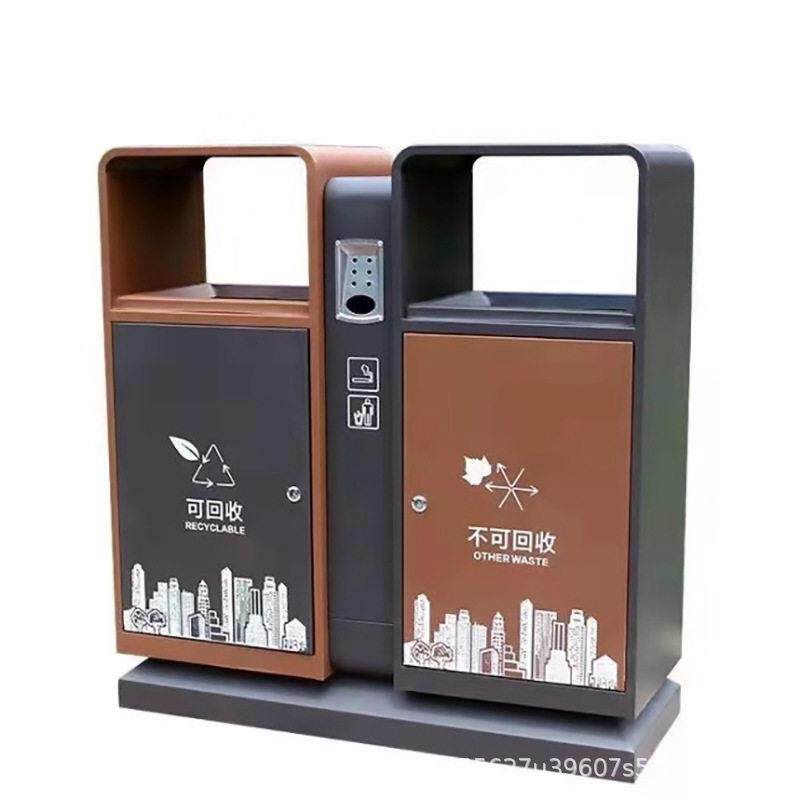 户外不锈钢垃圾桶大号环卫果皮箱公园景区街道室外商用分类垃圾亭