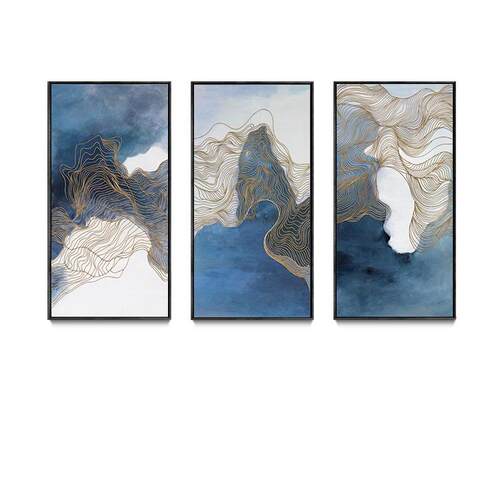 抽象装饰画客厅现简约玄关艺术画线条创意新中式组合挂画货源