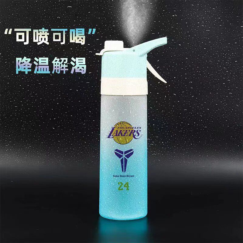 球星运动水壶喷雾水杯超大容量科比库里篮球杯子颜值夏女水杯