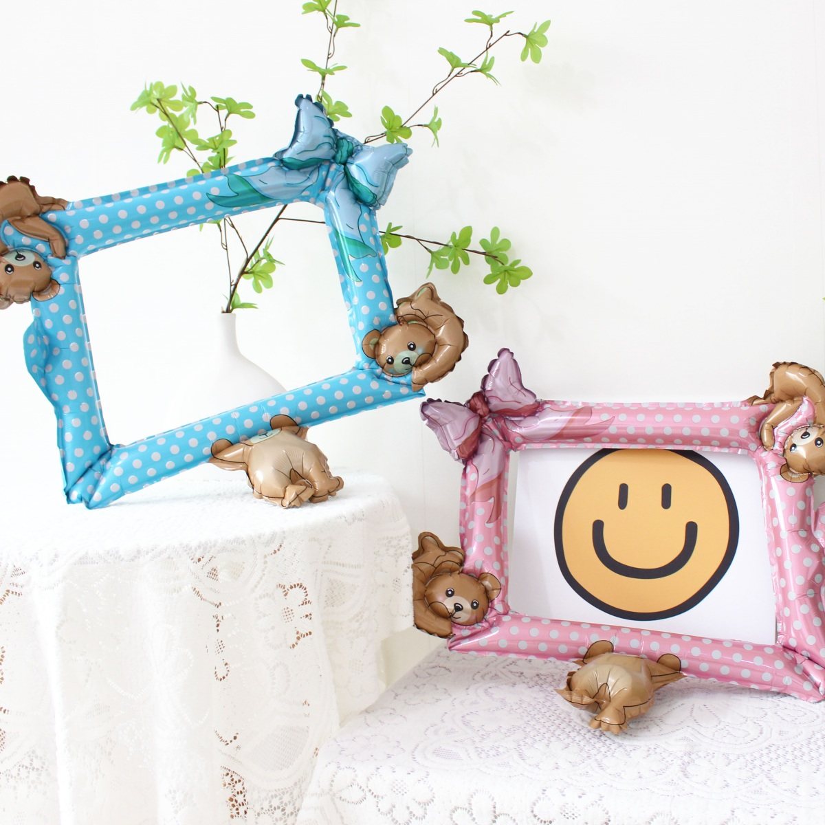 卡通小熊波点相框铝膜气球宝宝儿童生日派对装饰布置合照拍照道具,节庆用品/礼品,气球,淘宝优惠券,粉丝福利购,淘宝优惠卷