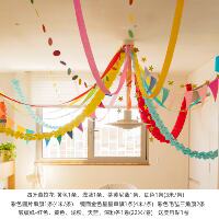 Classroom decoration with ribbons and hanging ornaments, children's birthday party scene arrangement, simple home living room ceiling thumbnail 6