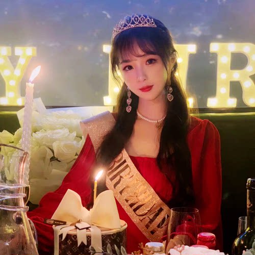 生日绶带拍照道具写真