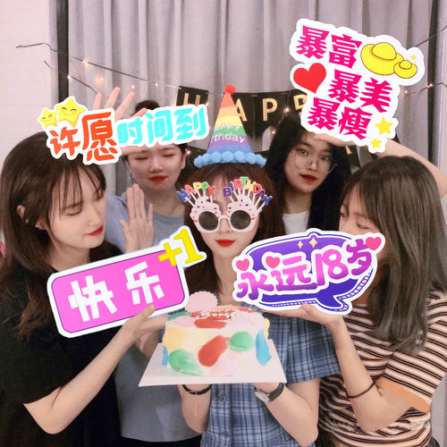 生日手举牌野餐聚会拍照道具