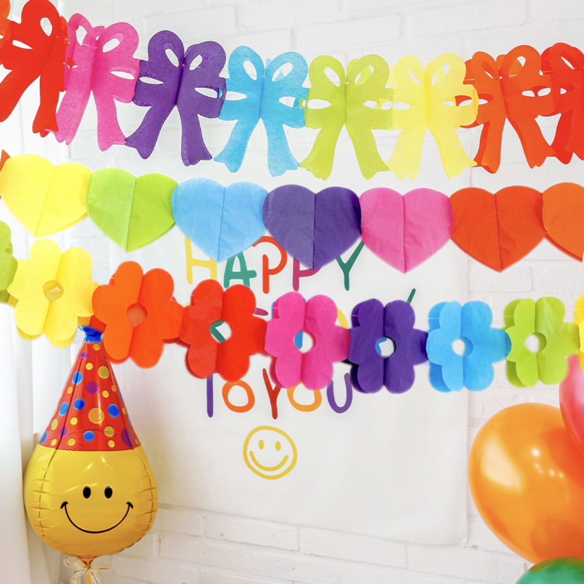 彩色纸拉花花朵教室布置装饰