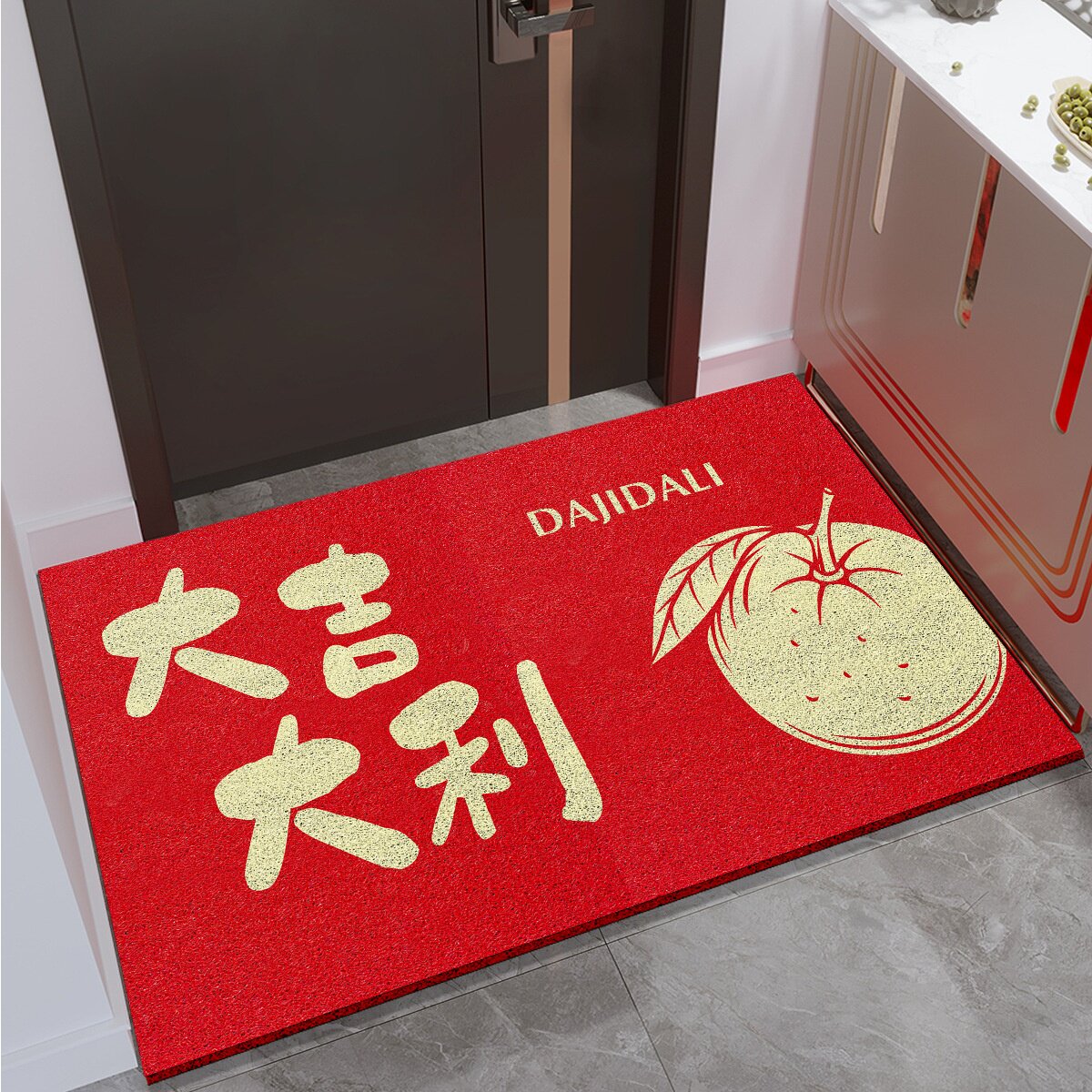 入户门地垫新款加厚丝圈出入平安脚垫家用免洗耐脏垫子门口红地毯