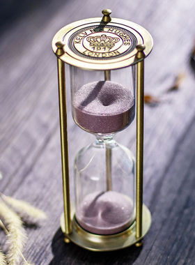 沙漏创意金属30分钟计时器现代简约办公室装饰品酒柜摆件乔迁