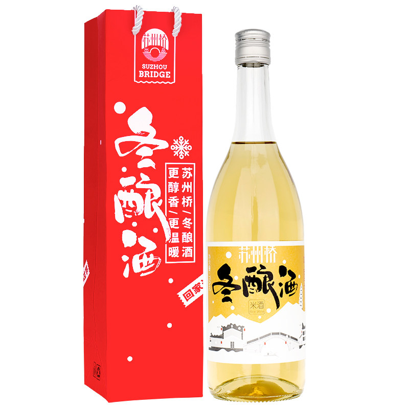 苏州特产冬酿酒6%vol桂花酒瓶装糯米酒过隐清香酒吴县桂花清米酒