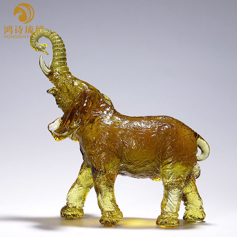 琉璃大象客厅装饰摆件家居工艺品桌面乔迁新居商务会议礼品