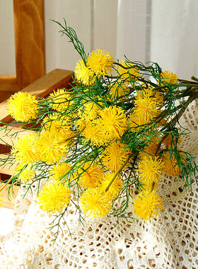 10头田园小刺球金合欢  仿真花假花花卉家居装饰摆件婚庆摄影