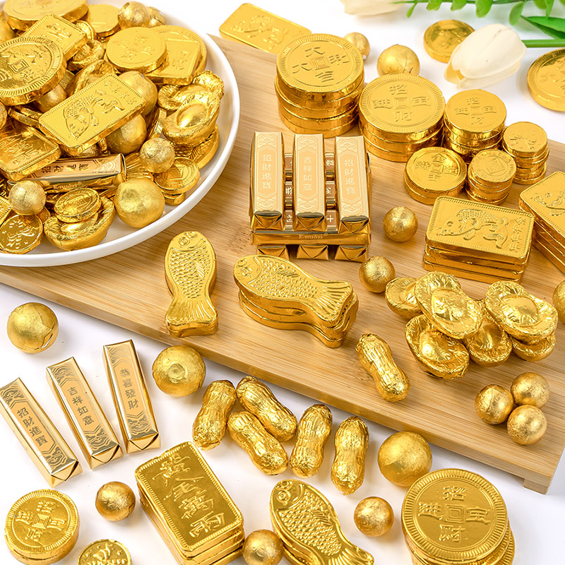 金币元宝金条蛋糕装饰喜糖婚庆