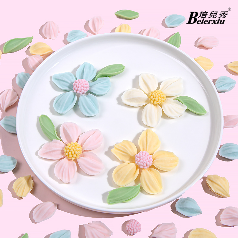 刮刀花巧克力配件成品格桑花摆件