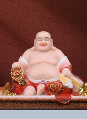 汉白玉弥勒佛大肚开心笑佛佛像客厅办公室招财弥勒菩萨家用摆件