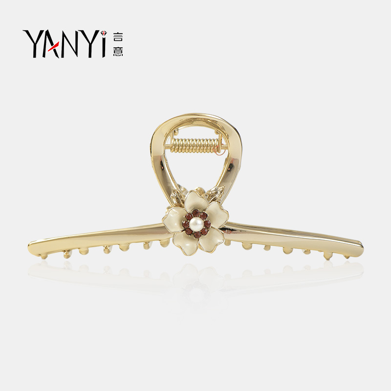 优雅复古发饰女高级感轻奢鲨鱼夹女士高端发夹抓夹大号发抓头饰