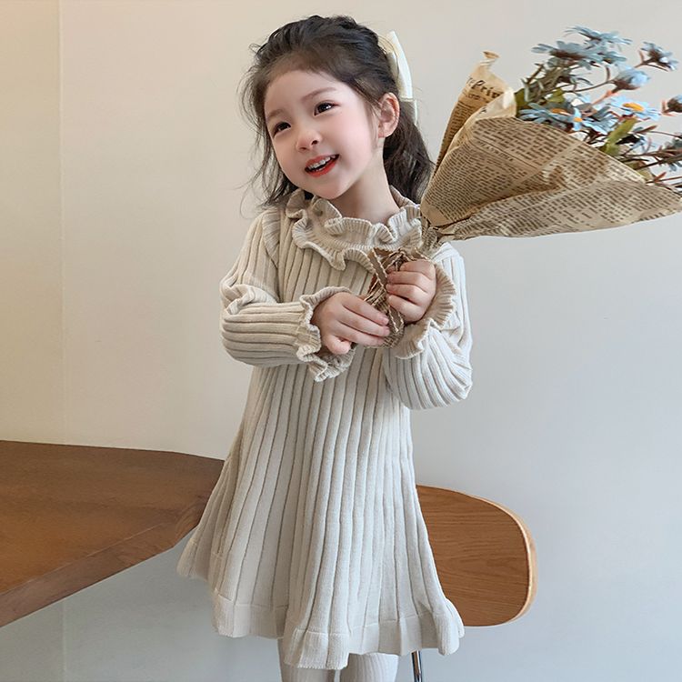 女童秋冬连衣裙儿童秋装毛衣裙2025新款内搭裙子洋气中长款打底裙