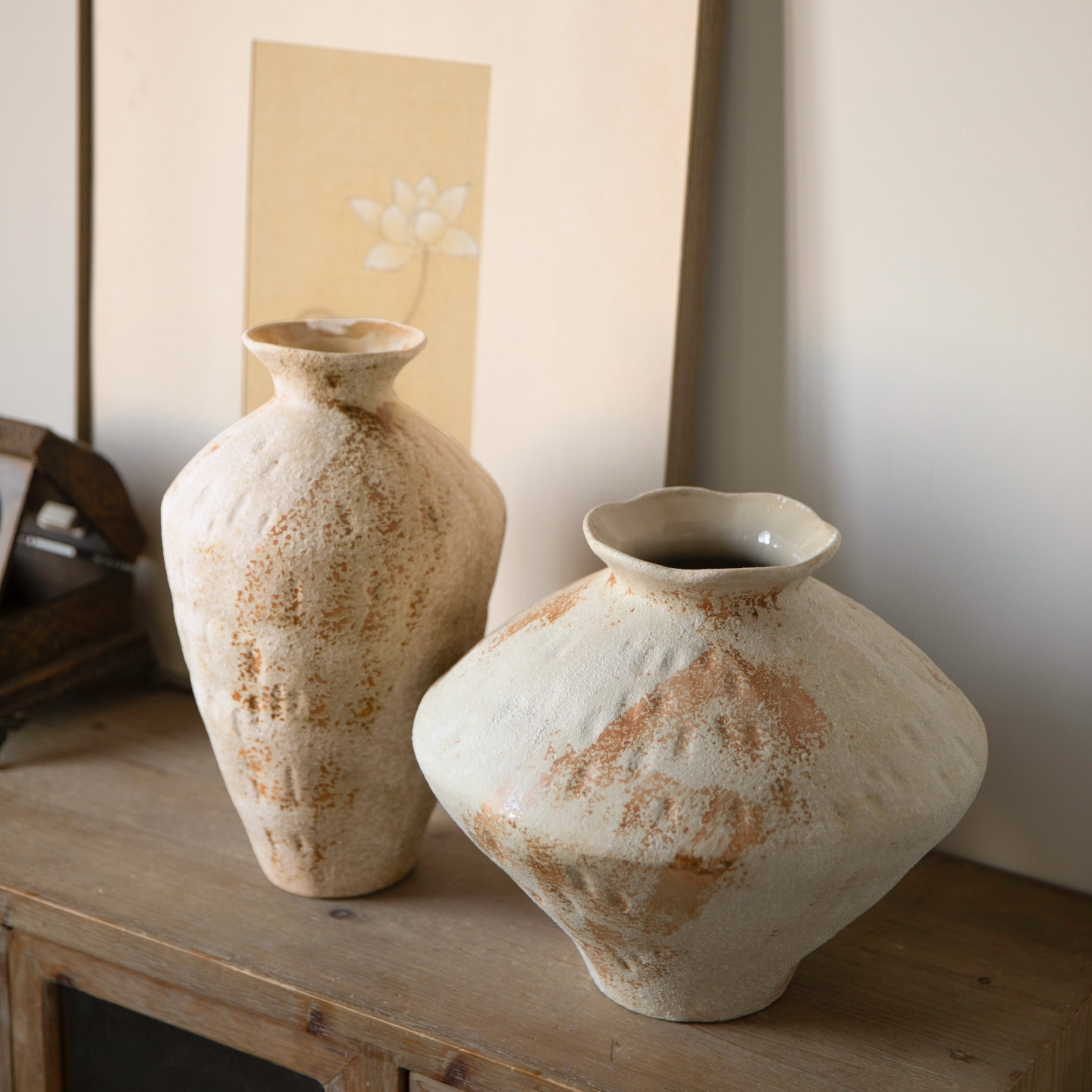 景德镇侘寂风陶瓷花瓶斑驳复古怀旧陶罐新中式客厅书房装饰品摆件,家居饰品,花瓶,淘宝优惠券,粉丝福利购,淘宝优惠卷