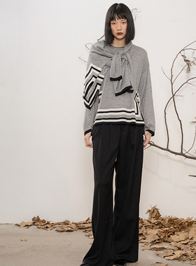 Gentle Forest【彝】轻盈保暖彝线条精仿羊绒烟管领针织套头衫