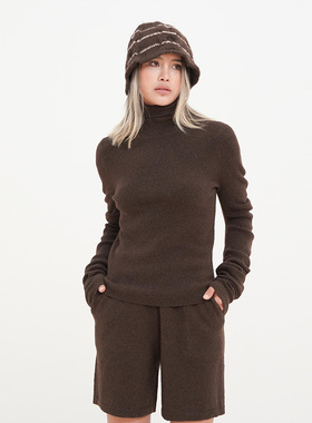 Gentle Forest【不染】牦牛绒波浪袖高领套头毛衣