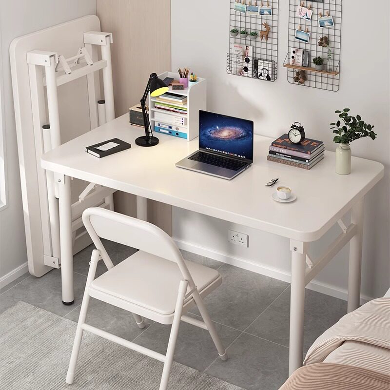 折叠桌子长方形电脑桌卧室家用简易书桌大学生写字桌椅套装办公桌